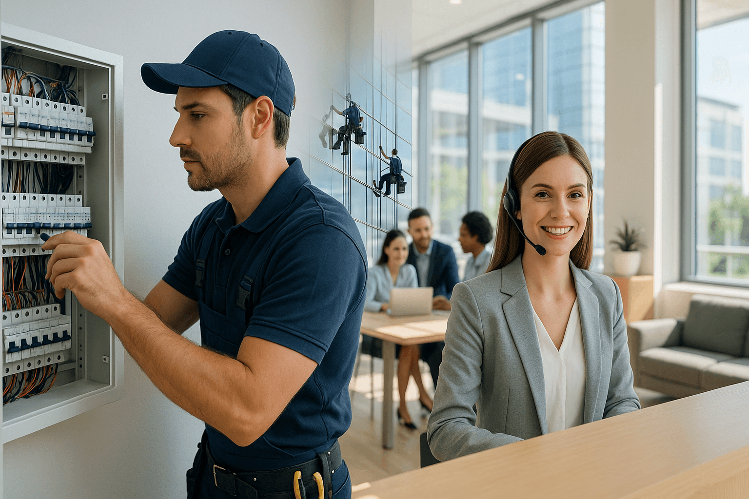 Profissionais da Salvador Serv em atuação